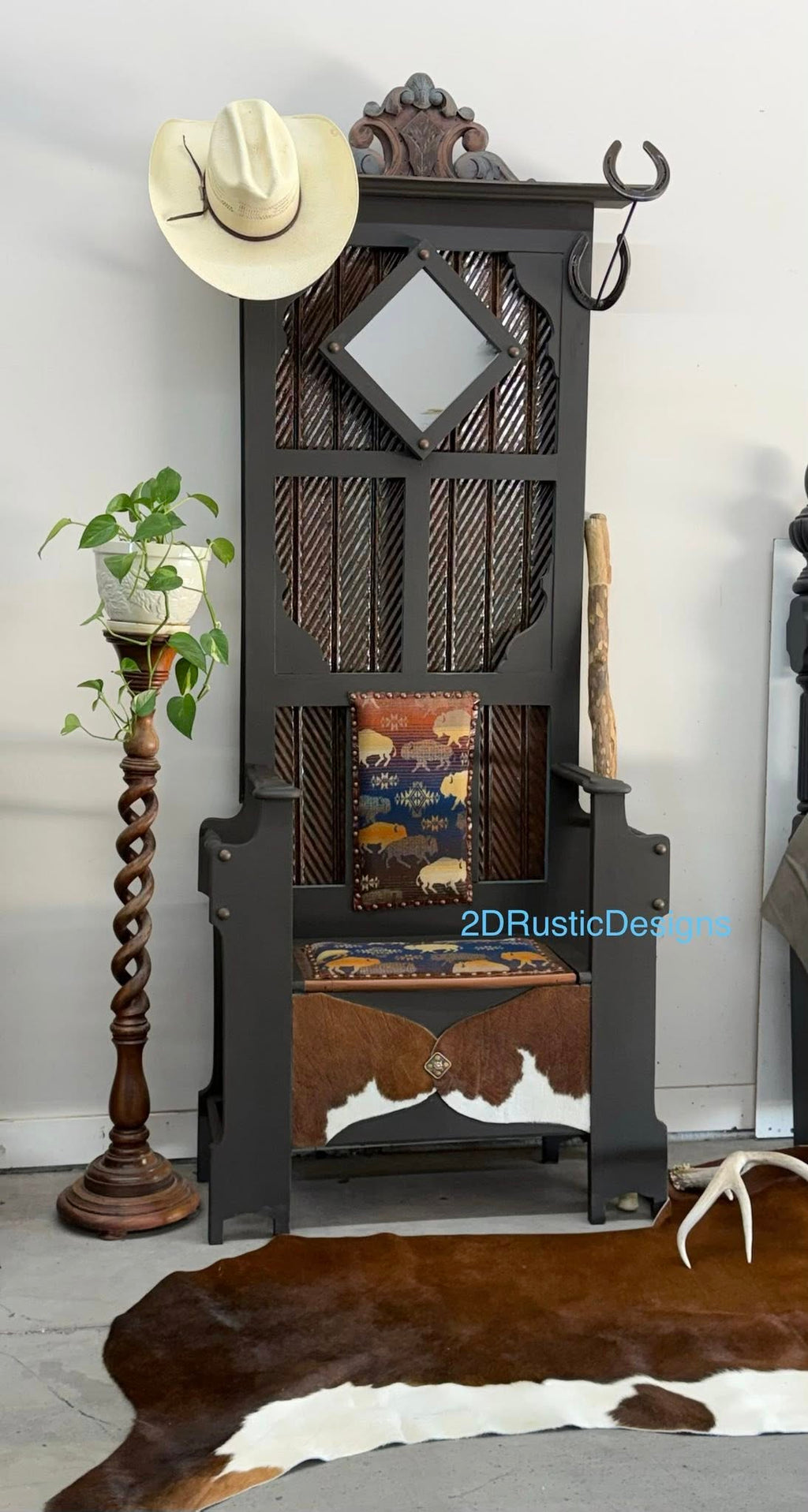 Buffalo Hall Tree with Bench, Hat racks, and Storage