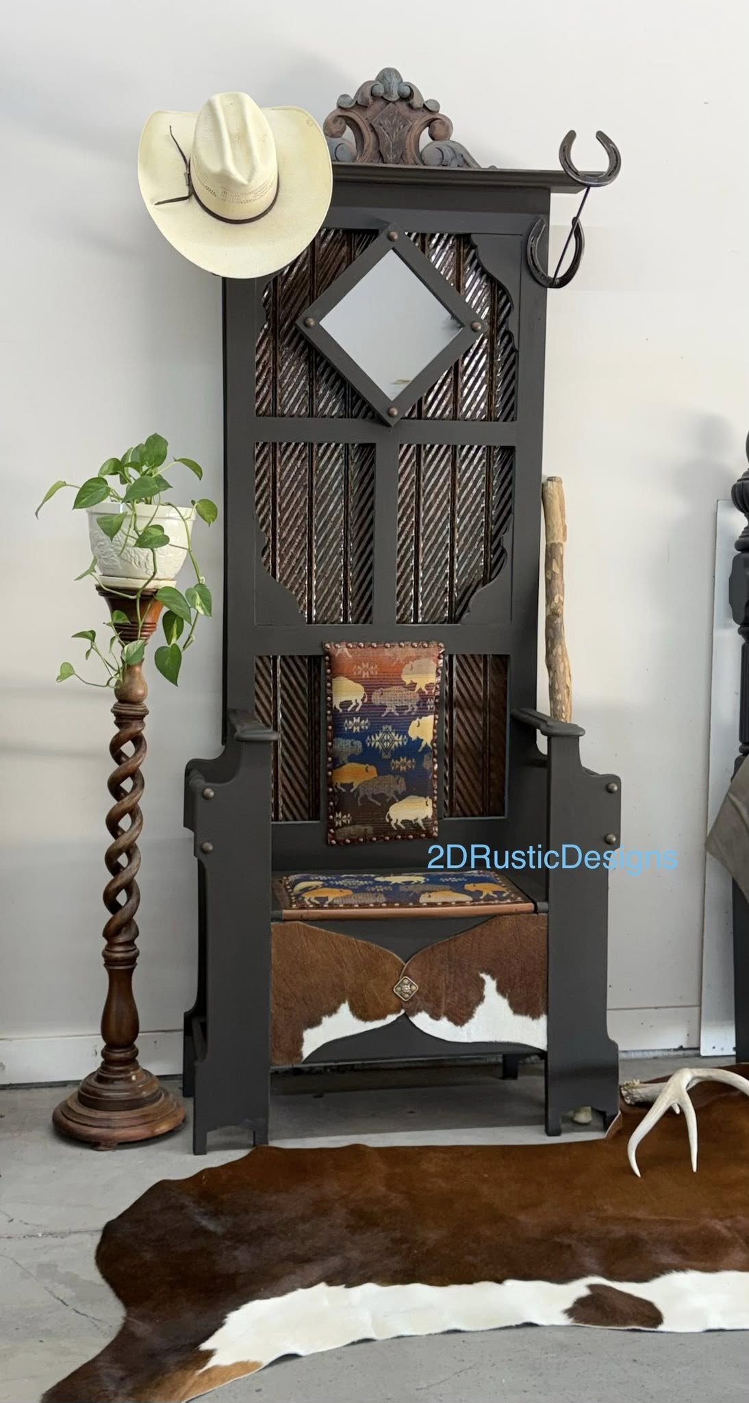 Buffalo Hall Tree with Bench, Hat racks, and Storage