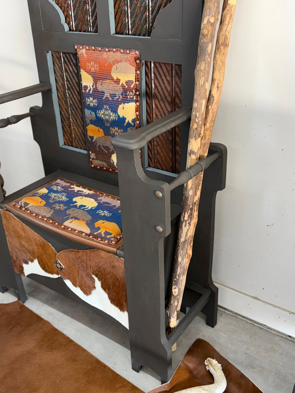 Buffalo Hall Tree with Bench, Hat racks, and Storage