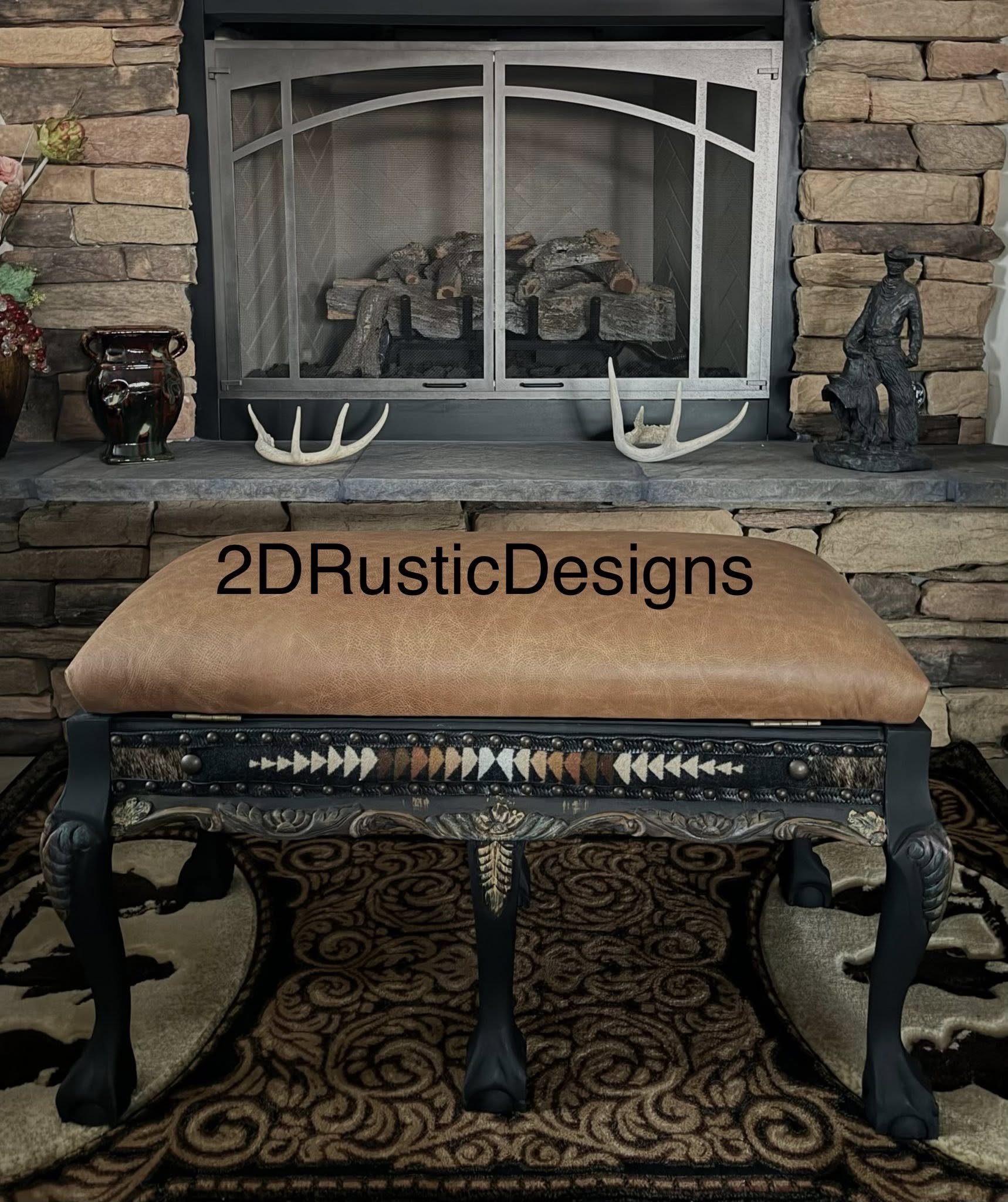 Western one-of-a-kind Bench with Storage