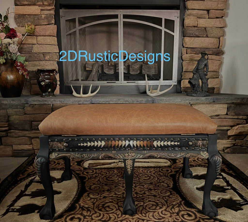 Western one-of-a-kind Bench with Storage
