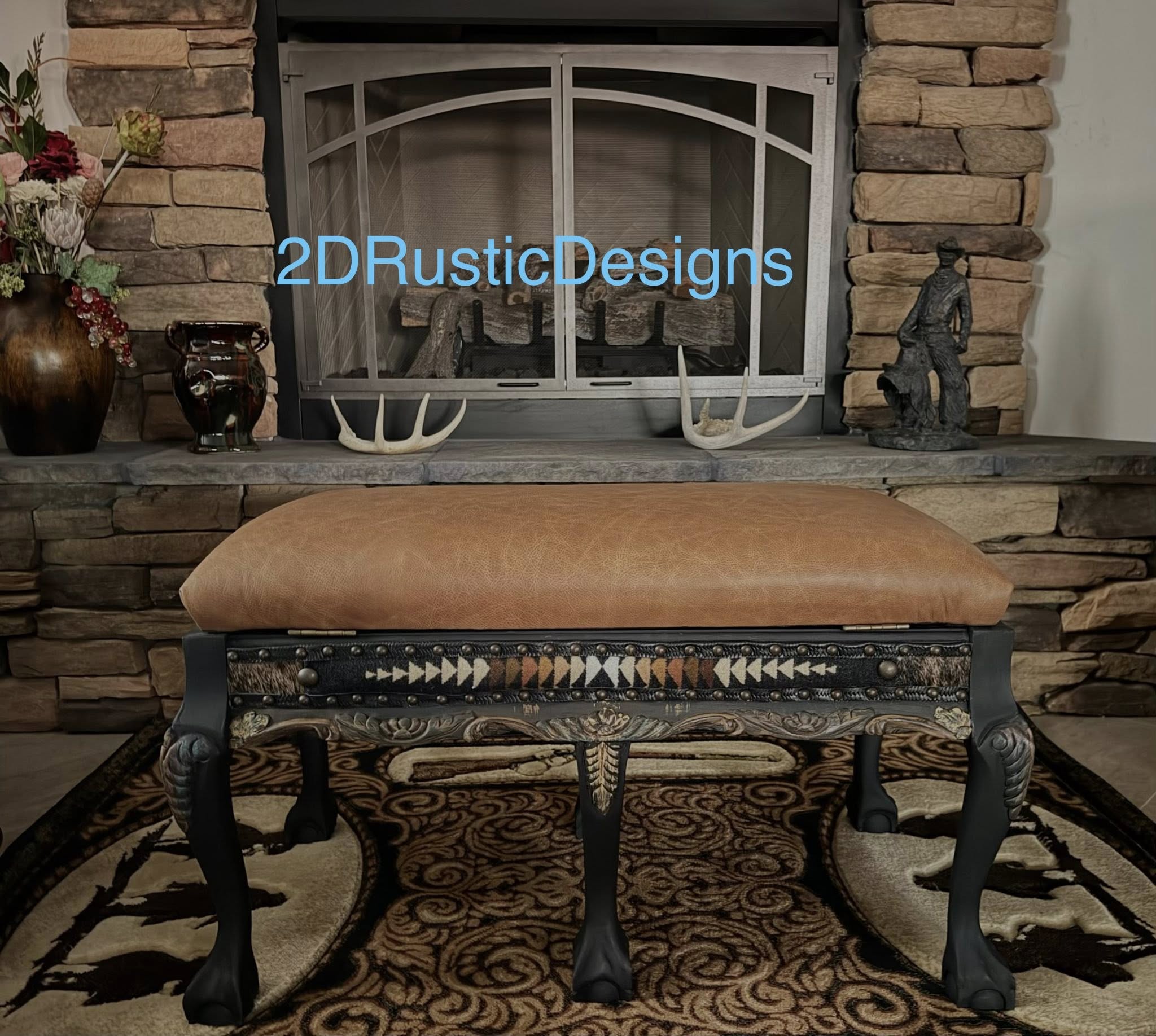 Western one-of-a-kind Bench with Storage