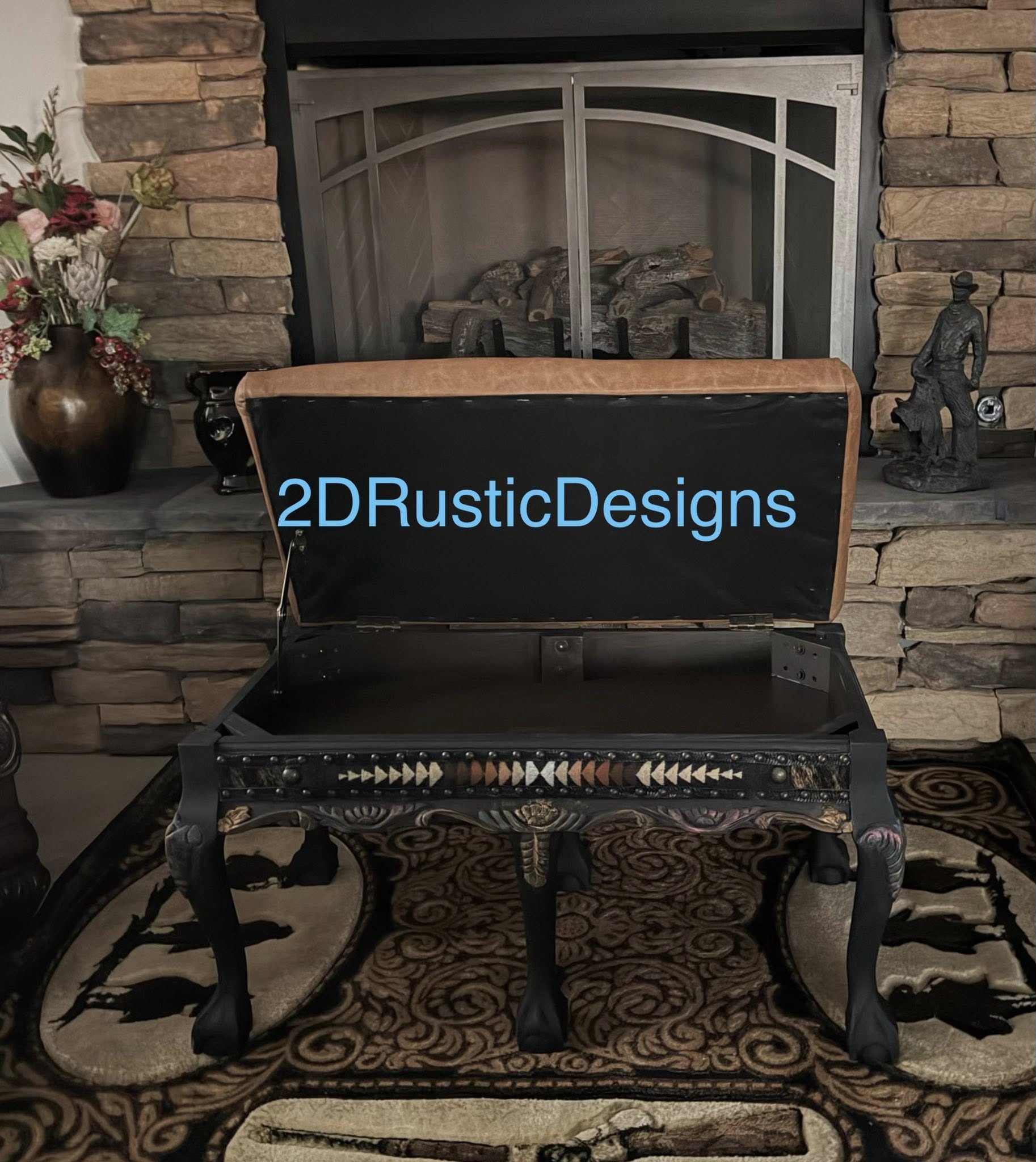 Western one-of-a-kind Bench with Storage