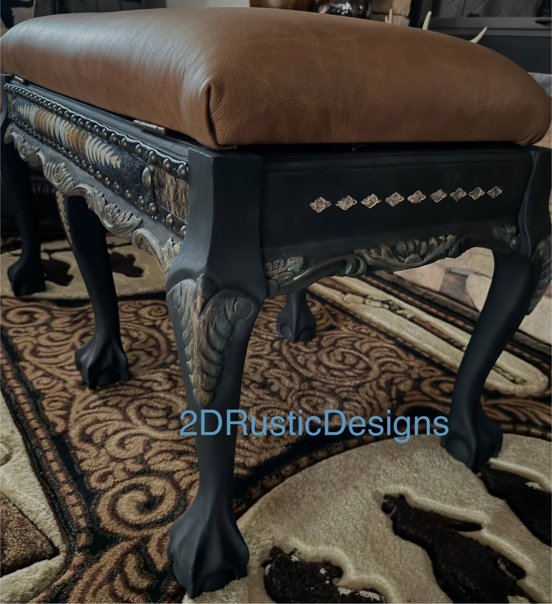 Western one-of-a-kind Bench with Storage
