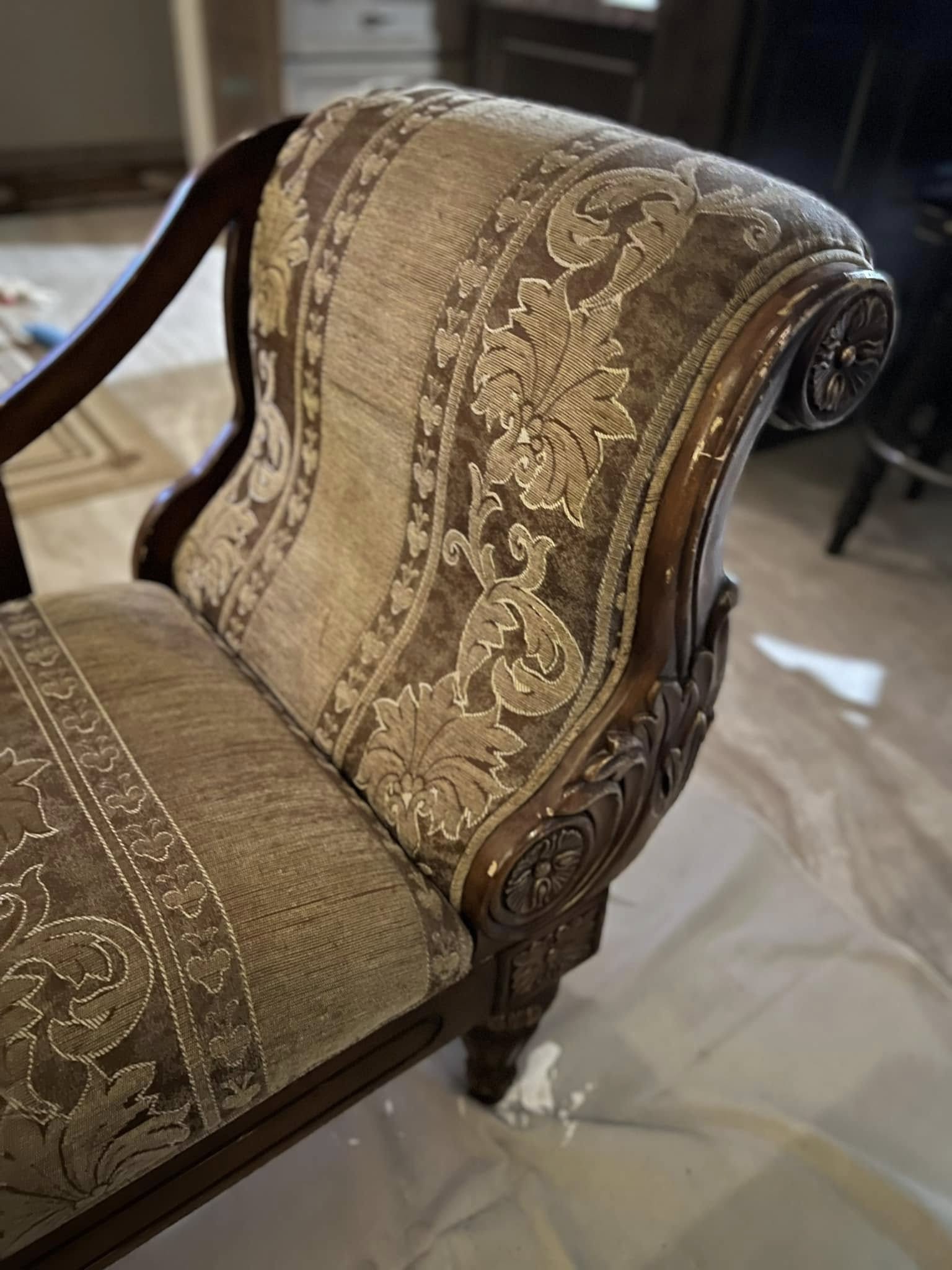 Western Black and White Chaise Lounge with Sheepskin sides