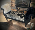 Western Black and White Chaise Lounge with Sheepskin sides