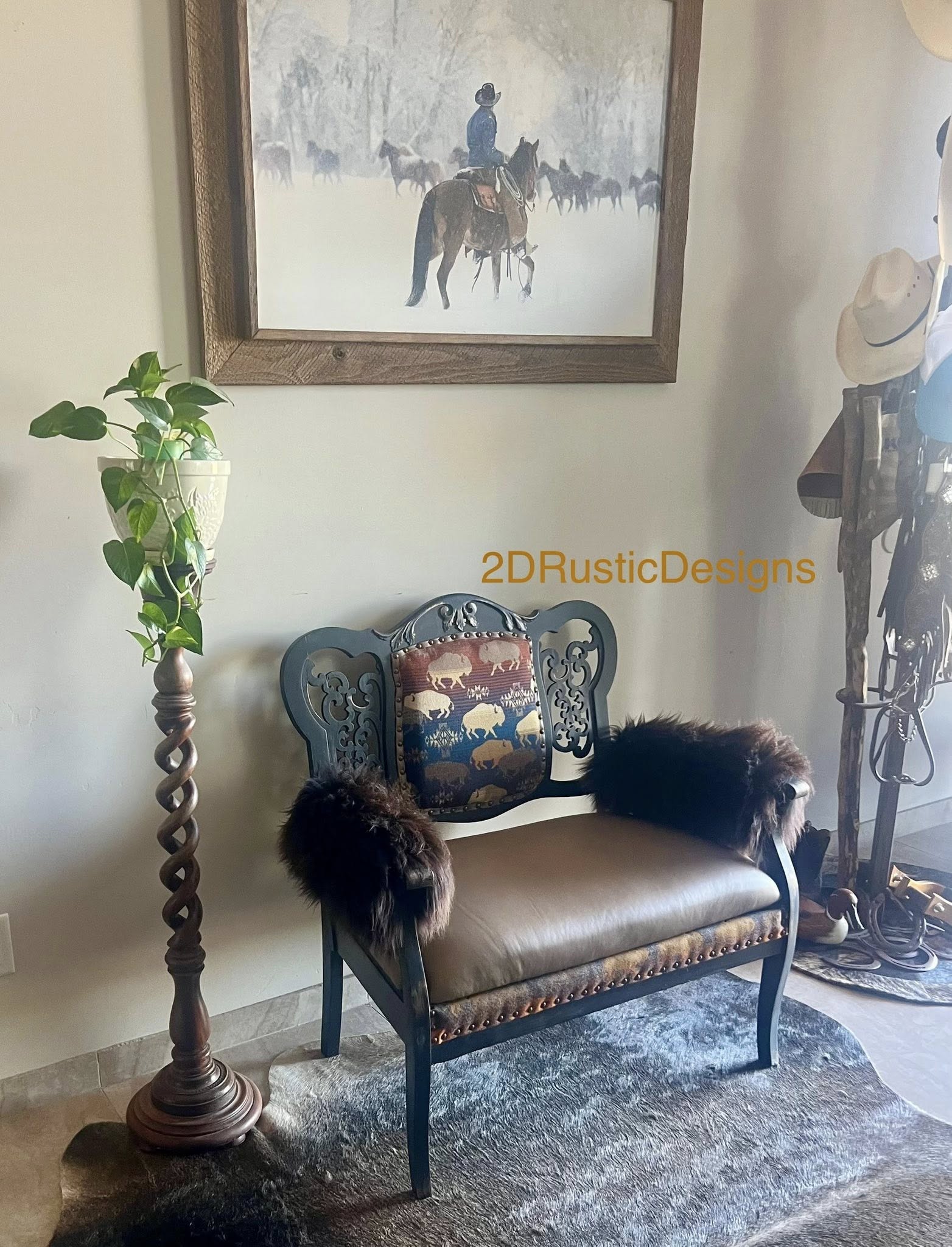 Buffalo Wooley Vintage Entry Bench Unique