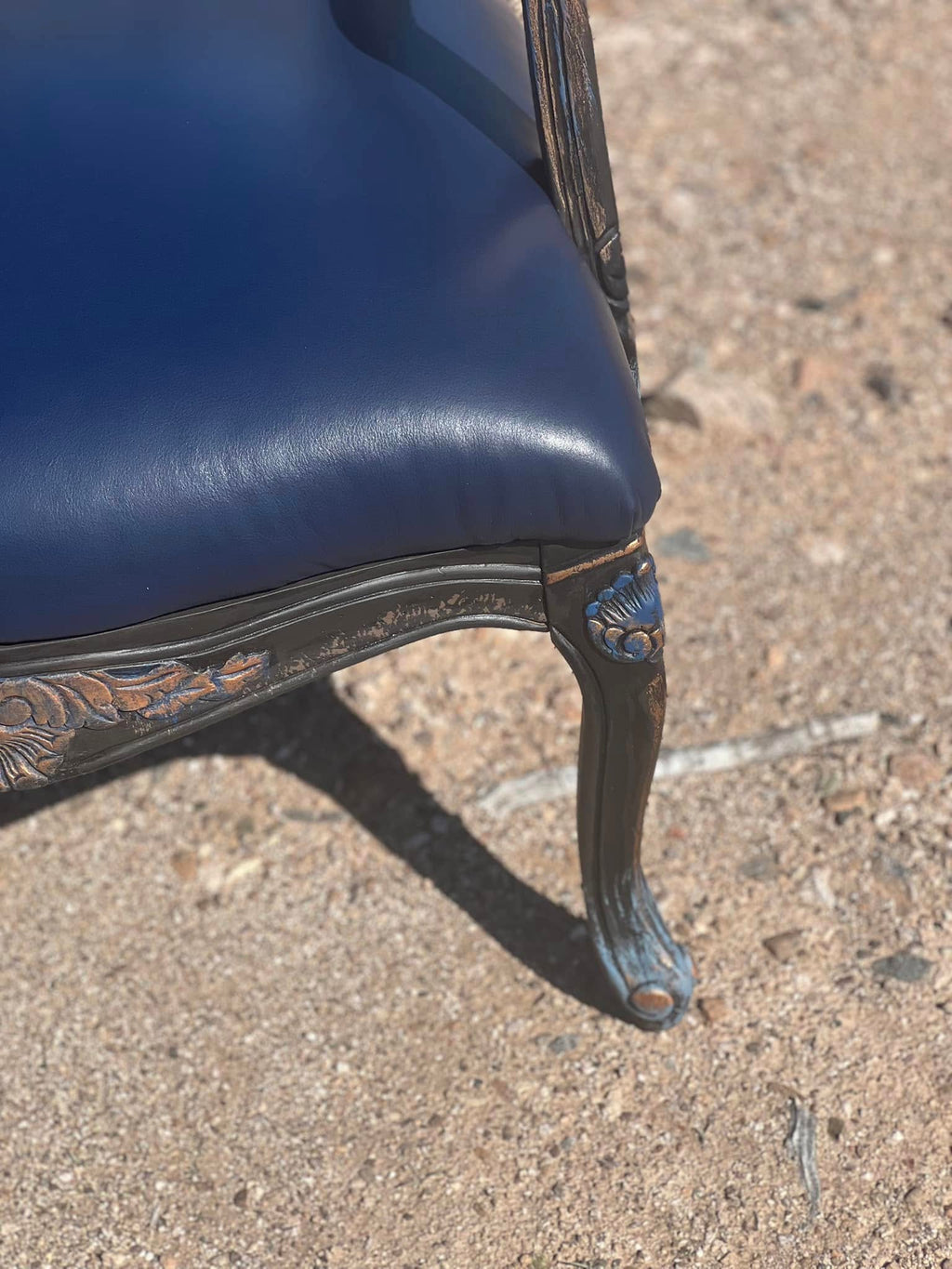 Arizona Blue Sky Saguaro Cactus Armchair with genuine leather seat