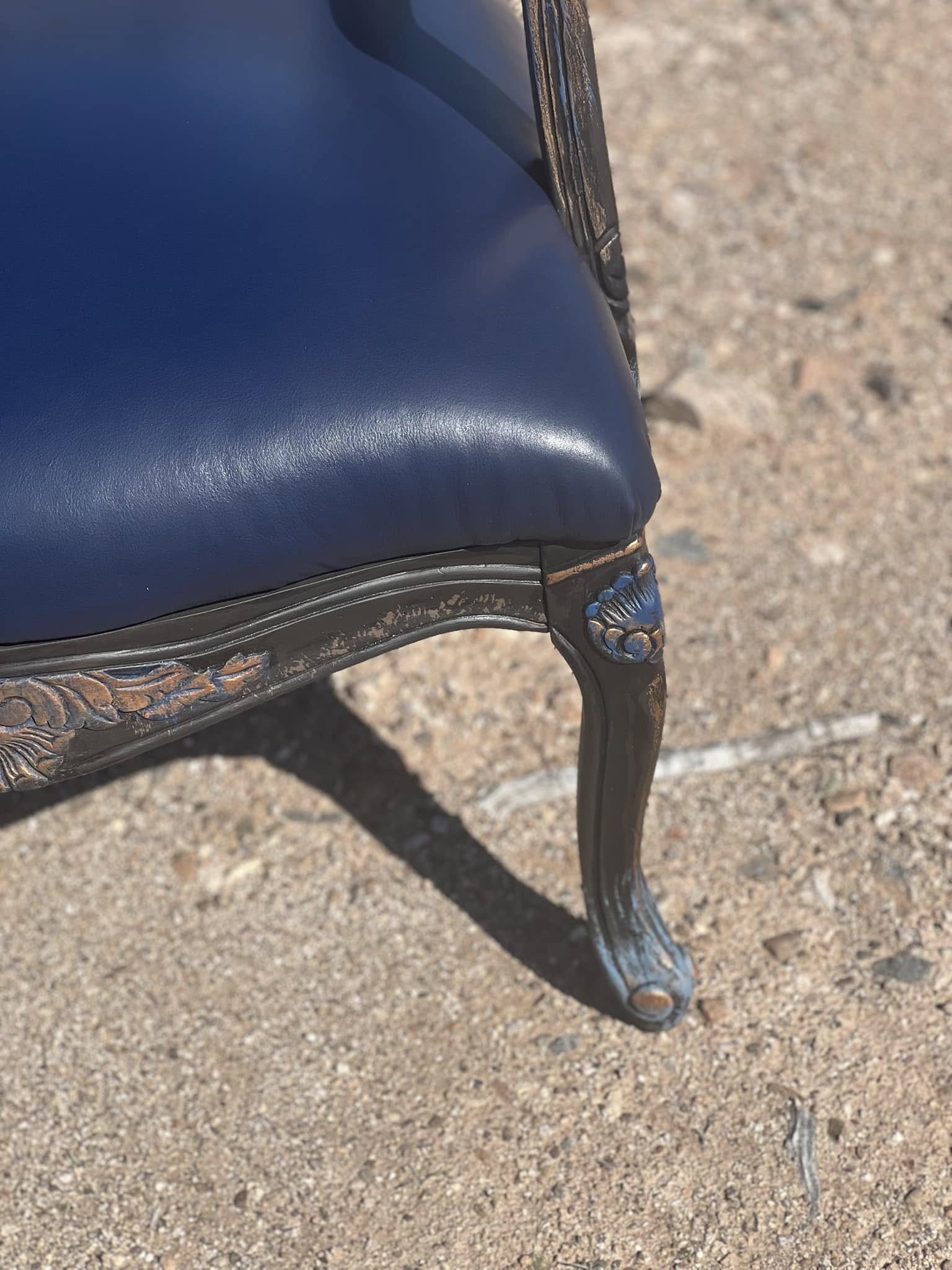 Arizona Blue Sky Saguaro Cactus Armchair with genuine leather seat