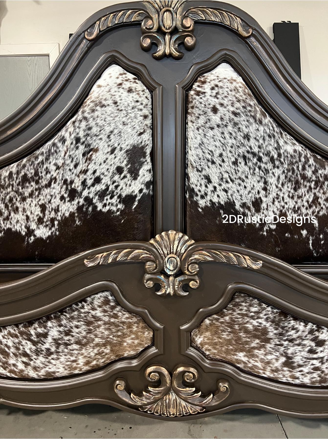 Large Western Longhorn Cowhide Bed California King bed