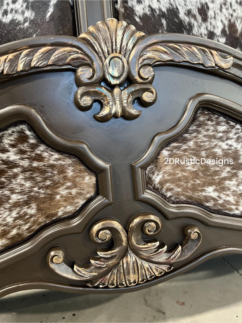 Large Western Longhorn Cowhide Bed California King bed