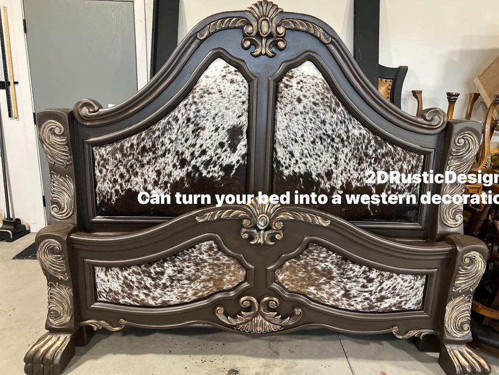 Large Western Longhorn Cowhide Bed California King bed