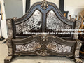 Large Western Longhorn Cowhide Bed California King bed