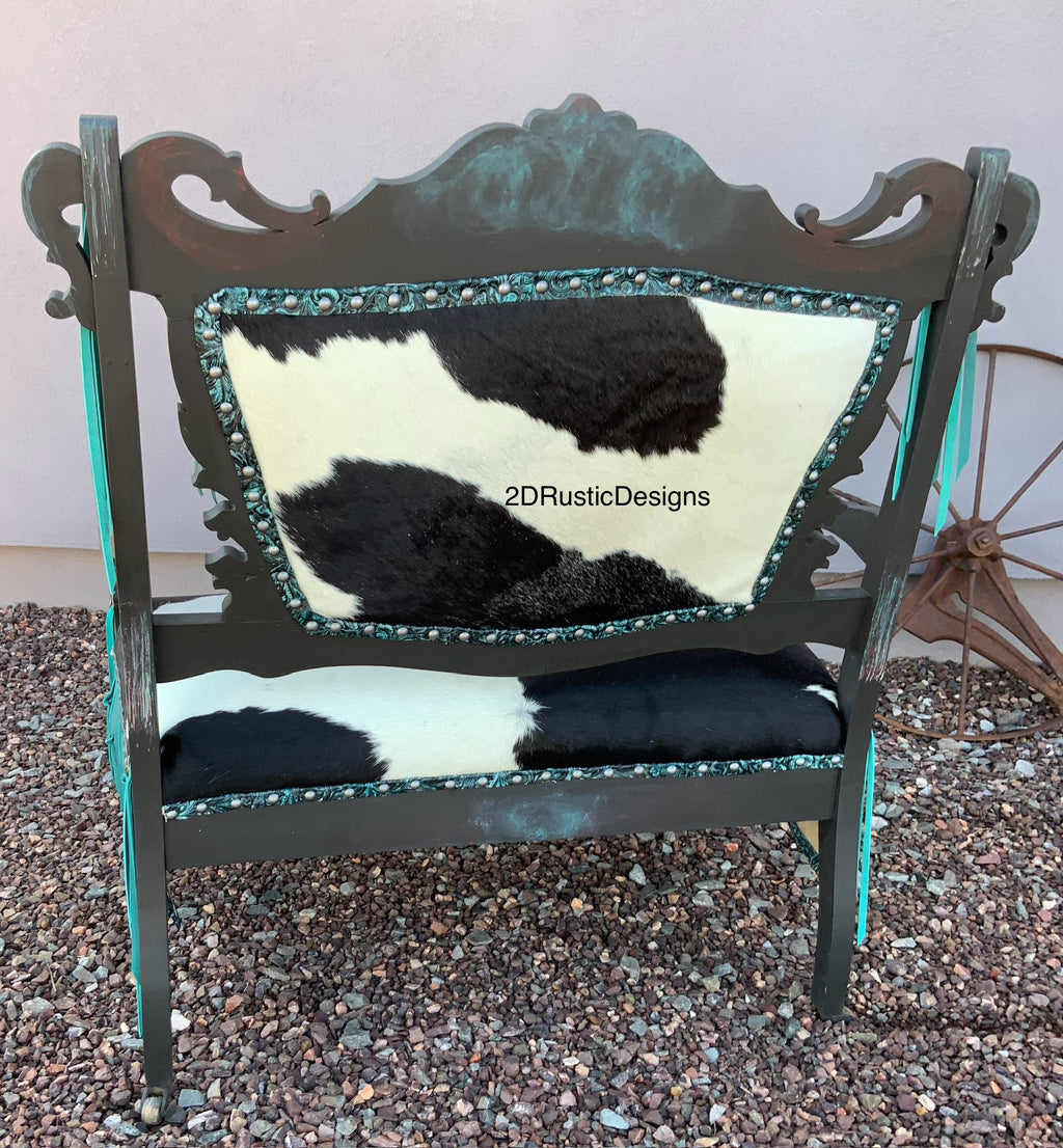 Blue Fringe Entry Bench