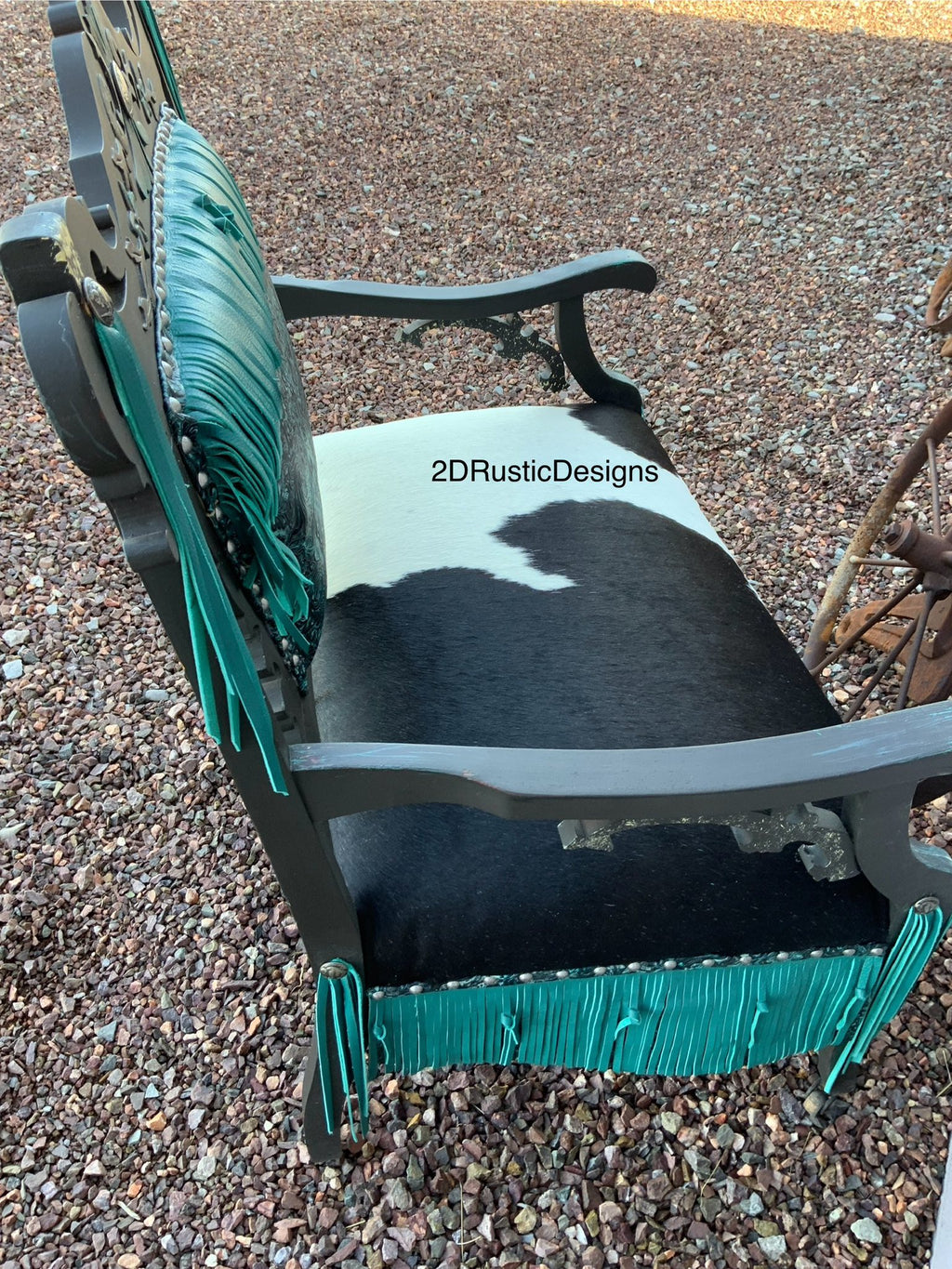 Blue Fringe Entry Bench