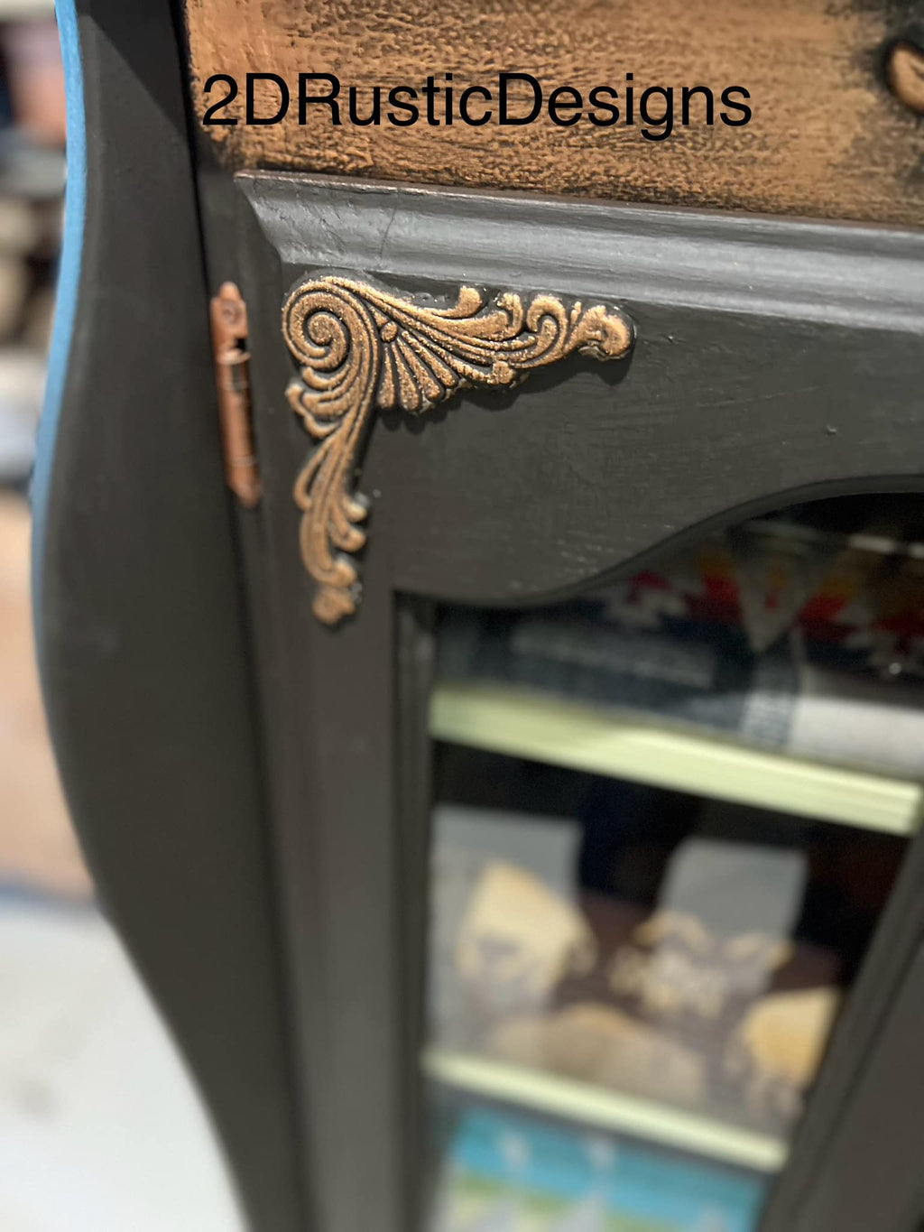 Rustic Vintage Radio Cabinet with Shelves for blankets