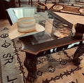 Horses and Cowhide Display Case Coffee Table