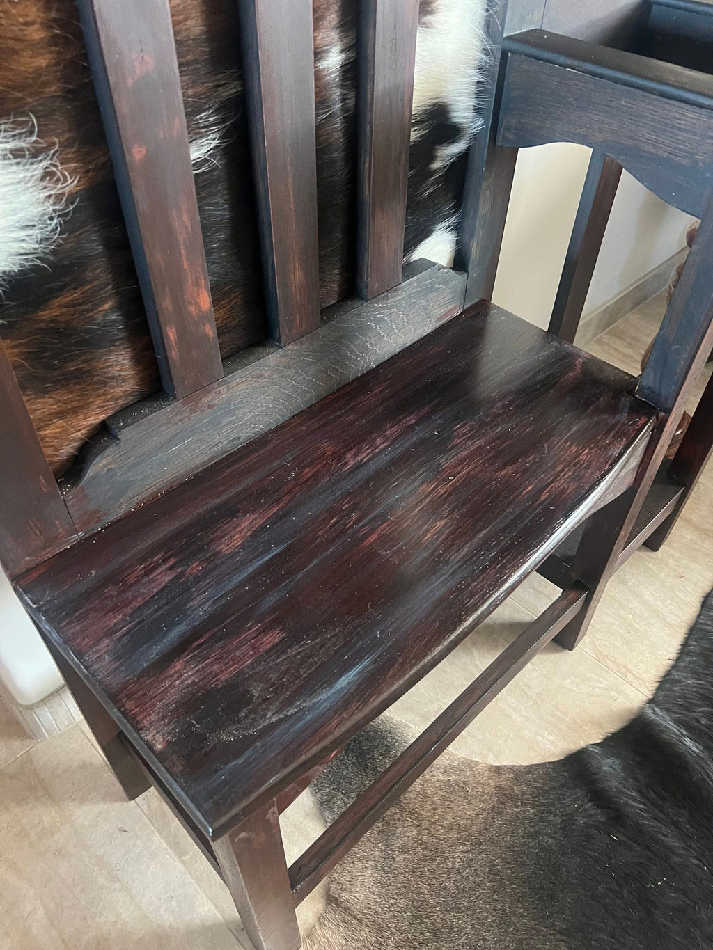 Western Hall Tree with Hereford and Rusted Metal