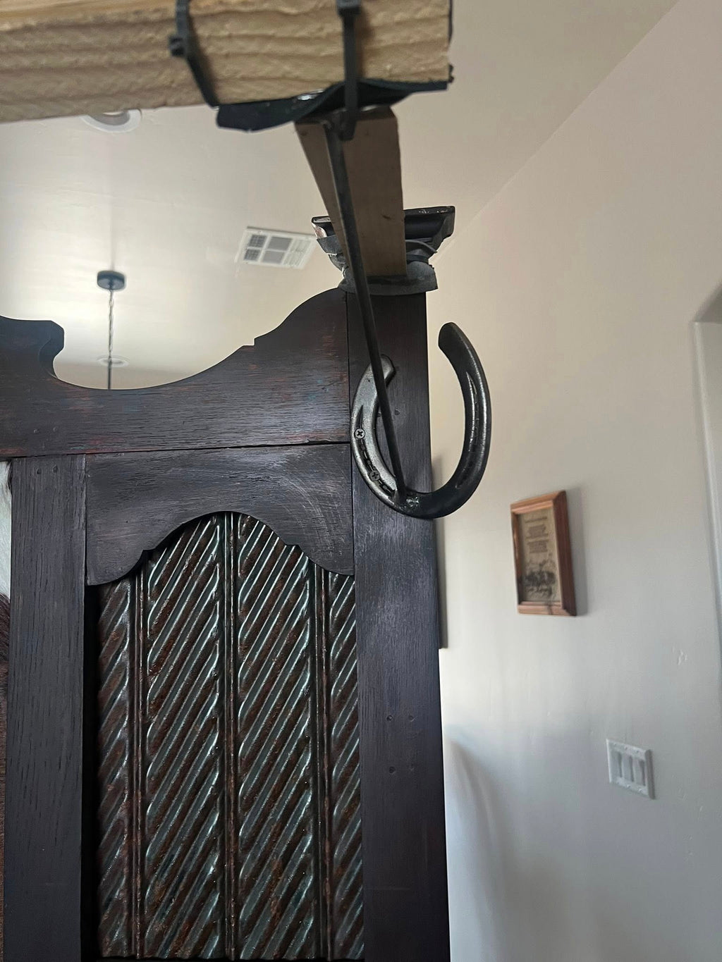 Western Hall Tree with Hereford and Rusted Metal