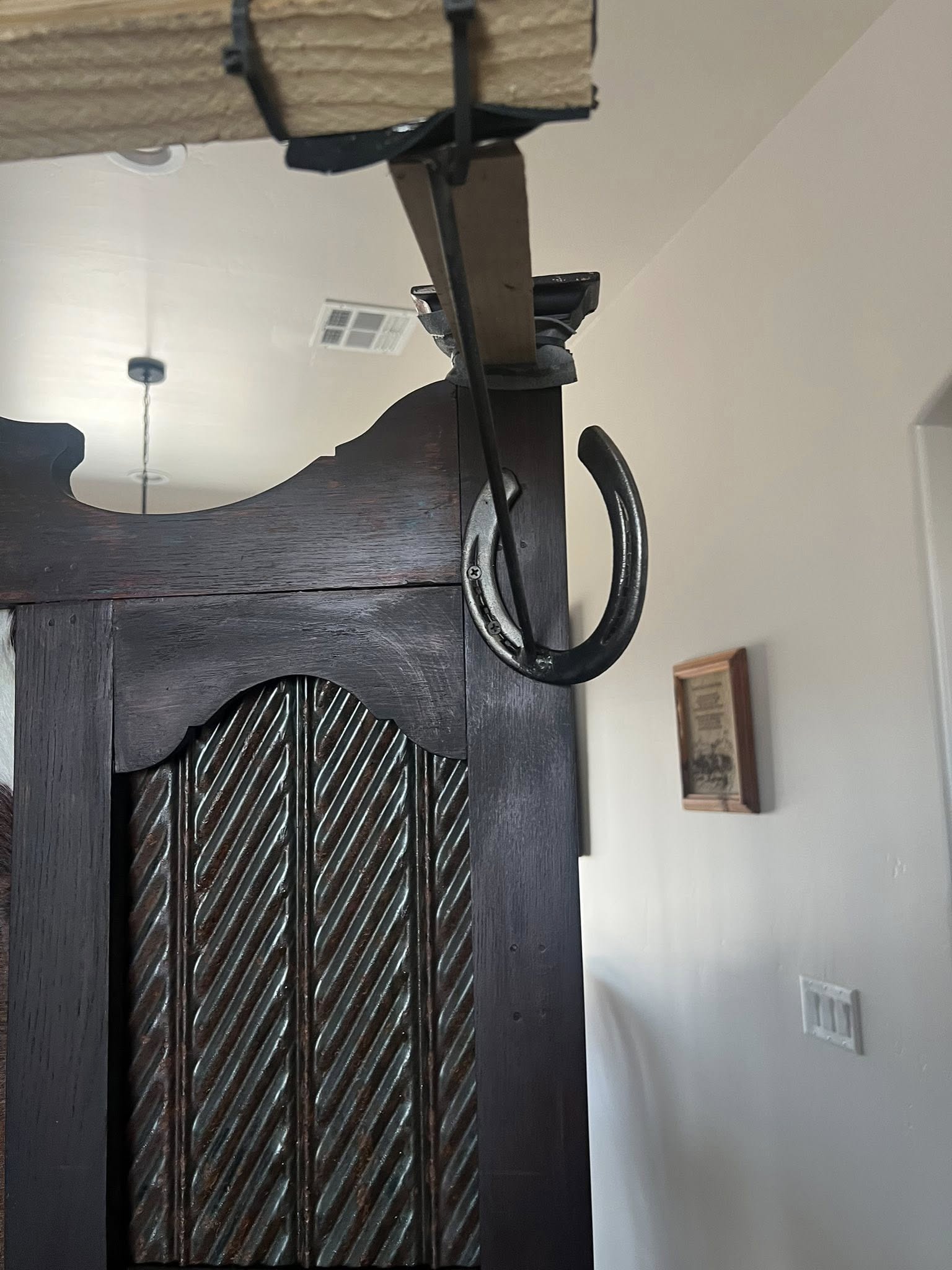 Western Hall Tree with Hereford and Rusted Metal