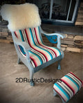 Serape Wooley Lounge Chair with Stool