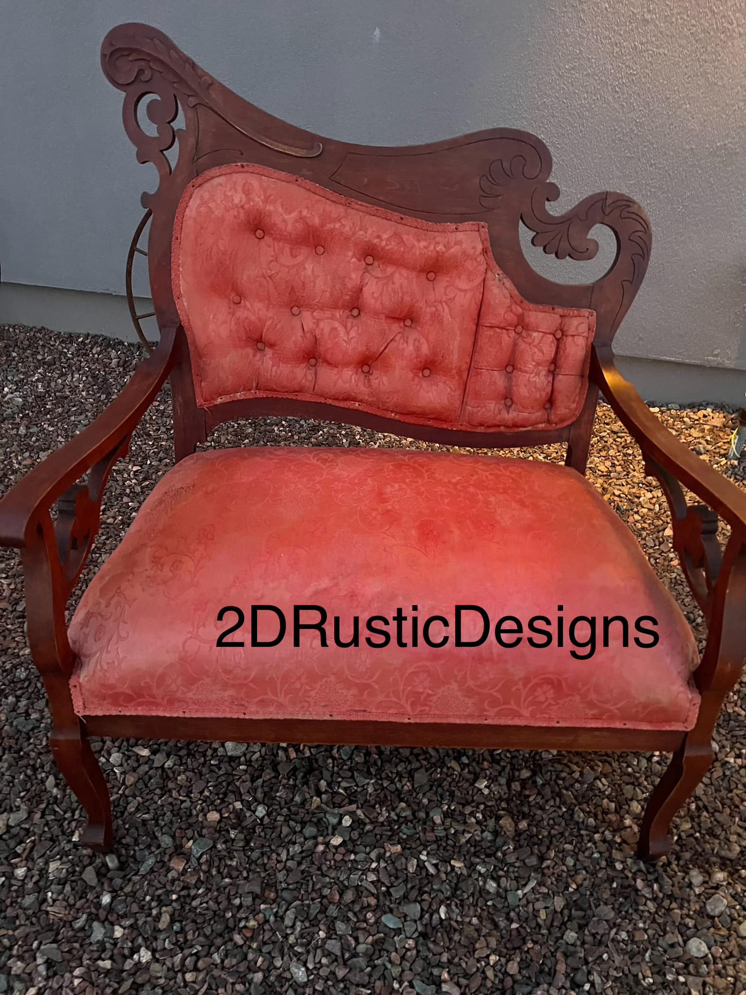 Vintage Chair, New Leather Buffalo Bench, Cowhide